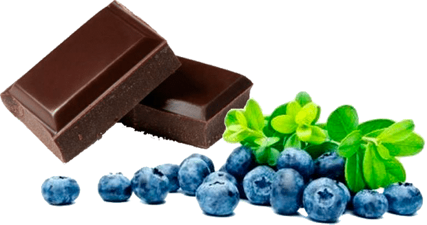 chocolate-amargo e Blueberry
